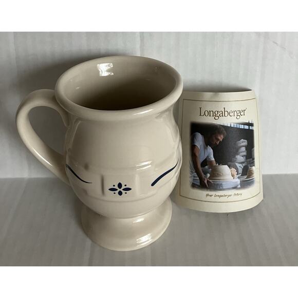 Longaberger Pottery Woven Traditions Latte Mug 31619100 Stoneware Holds 14 oz. - Picture 2 of 11